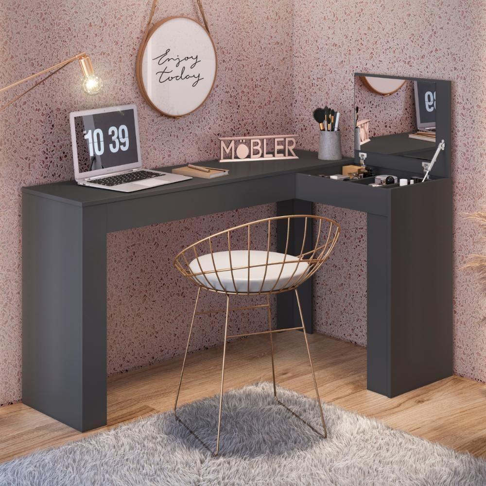 Escrivaninha Penteadeira James Preto Fosco - 1