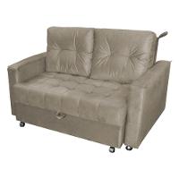 Sofá Cama 2 Lugares Duleek Veludo Capuccino - 3