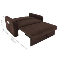 Sofá Cama Com Baú 2 Lugares Harry Suede Marrom - 3
