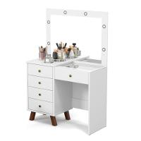 Penteadeira Com Camarim 5 Gavetas Luiza Branco - 2