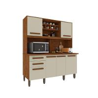 Armário Para Cozinha 6 Portas 2 Gavetas Luna Plus Móveis Imop Cinamomo Com Off White - 1