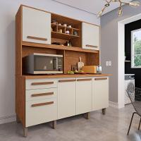 Armário Para Cozinha 6 Portas 2 Gavetas Luna Plus Móveis Imop Cinamomo Com Off White