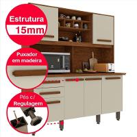 Armário Para Cozinha 6 Portas 2 Gavetas Luna Plus Móveis Imop Cinamomo Com Off White - 5