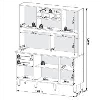 Armário Para Cozinha 6 Portas 2 Gavetas Luna Plus Móveis Imop Cinamomo Com Off White - 8