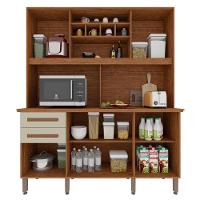 Armário Para Cozinha 6 Portas 2 Gavetas Luna Plus Móveis Imop Cinamomo Com Off White - 9