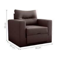 Sofá Cama 1 Lugar Cork Suede Marrom - 2