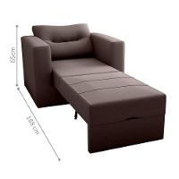 Sofá Cama 1 Lugar Cork Suede Marrom - 3