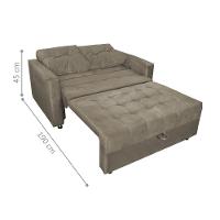 Sofá Cama 2 Lugares Yago Veludo Cappuccino - 3