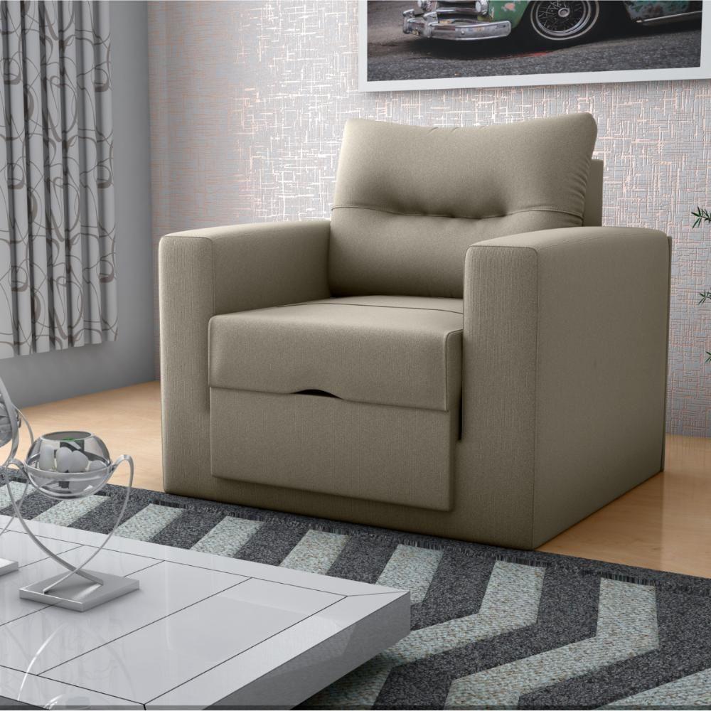 Sofá Cama 1 Lugar Italo Suede Cappuccino - 1