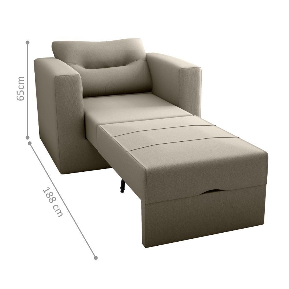 Sofá Cama 1 Lugar Italo Suede Cappuccino - 3