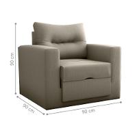 Sofá Cama 1 Lugar Italo Suede Cappuccino - 2