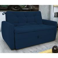 Sofá Cama Para Sala De Estar Dingle Suede Azul - 1