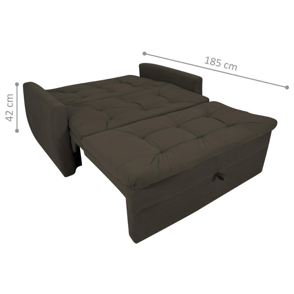 Sofá Cama Para Sala De Estar Dingle Suede Cappuccino - 3