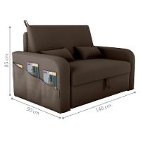 Sofá Cama Com Baú Gorteen Veludo Marrom - 2
