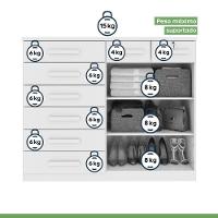 Cômoda Com 8 Gavetas E 2 Portas Estrutura Mdf/mdp Toronto Lopas Amendoa Clean - 13
