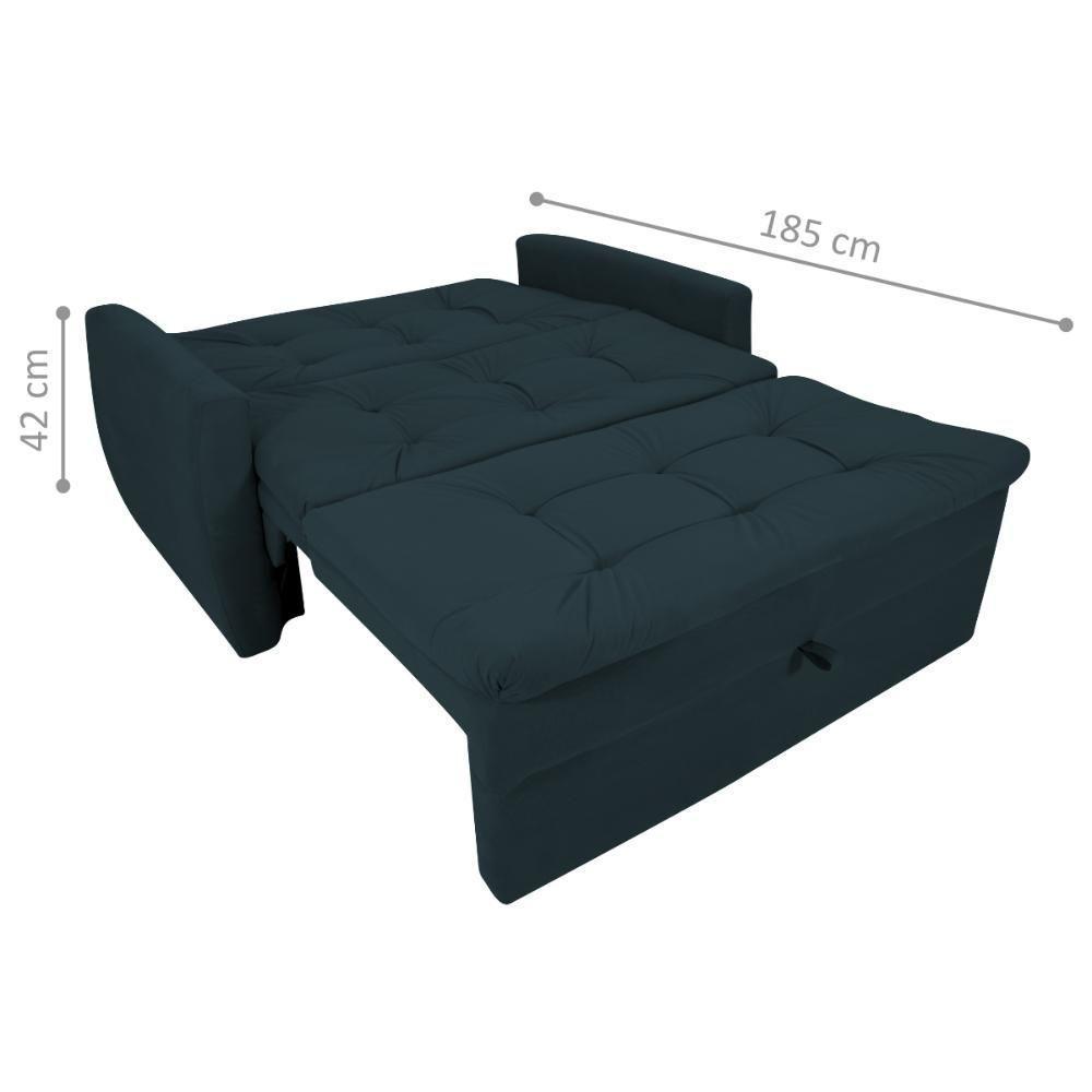 Sofá Cama Para Sala De Estar Dingle Suede Petróleo - 3
