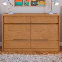 Cômoda Urban Estrutura Mdf Com 8 Gavetas Móveis Lopas Amendoa Clean - 2
