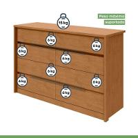 Cômoda Urban Estrutura Mdf Com 8 Gavetas Móveis Lopas Amendoa Clean - 3