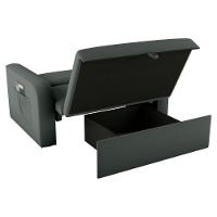 Sofá Cama Com Baú 2 Lugares Raheny Veludo Maserati Cinza