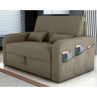 Sofá Cama Com Baú Luka Veludo Cappuccino - 1