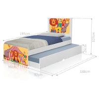 Bicama Juvenil Adesivada Palhaço Circo Com Colchões - 1