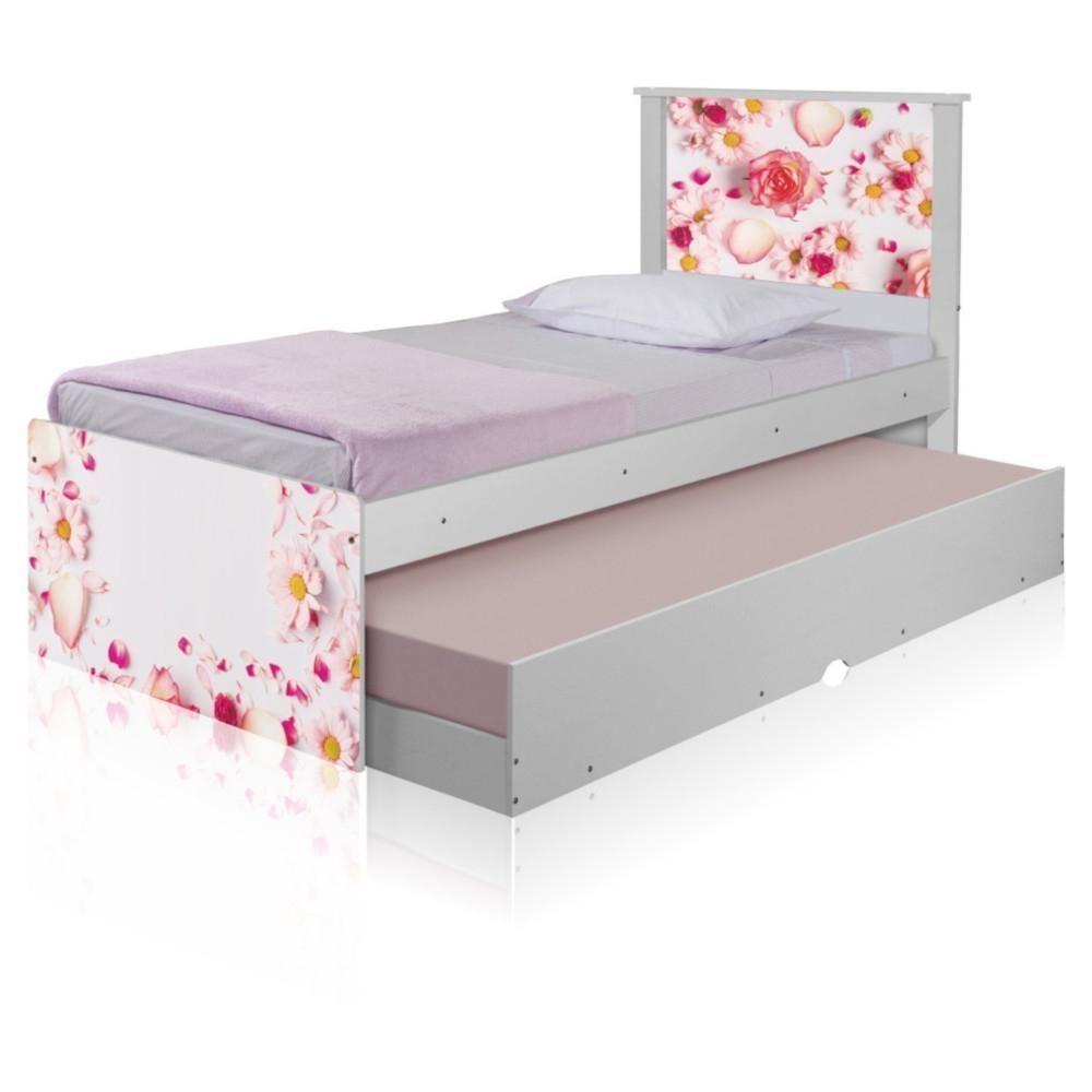 Bicama Juvenil Adesivada Rosas Com Colchões - 2