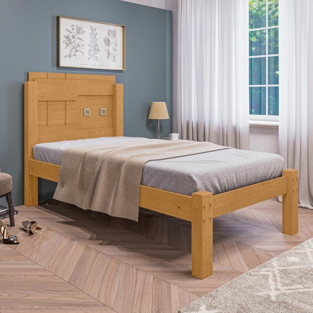 Cama De Solteiro Com Cabeceira Marília Naturalle - 1