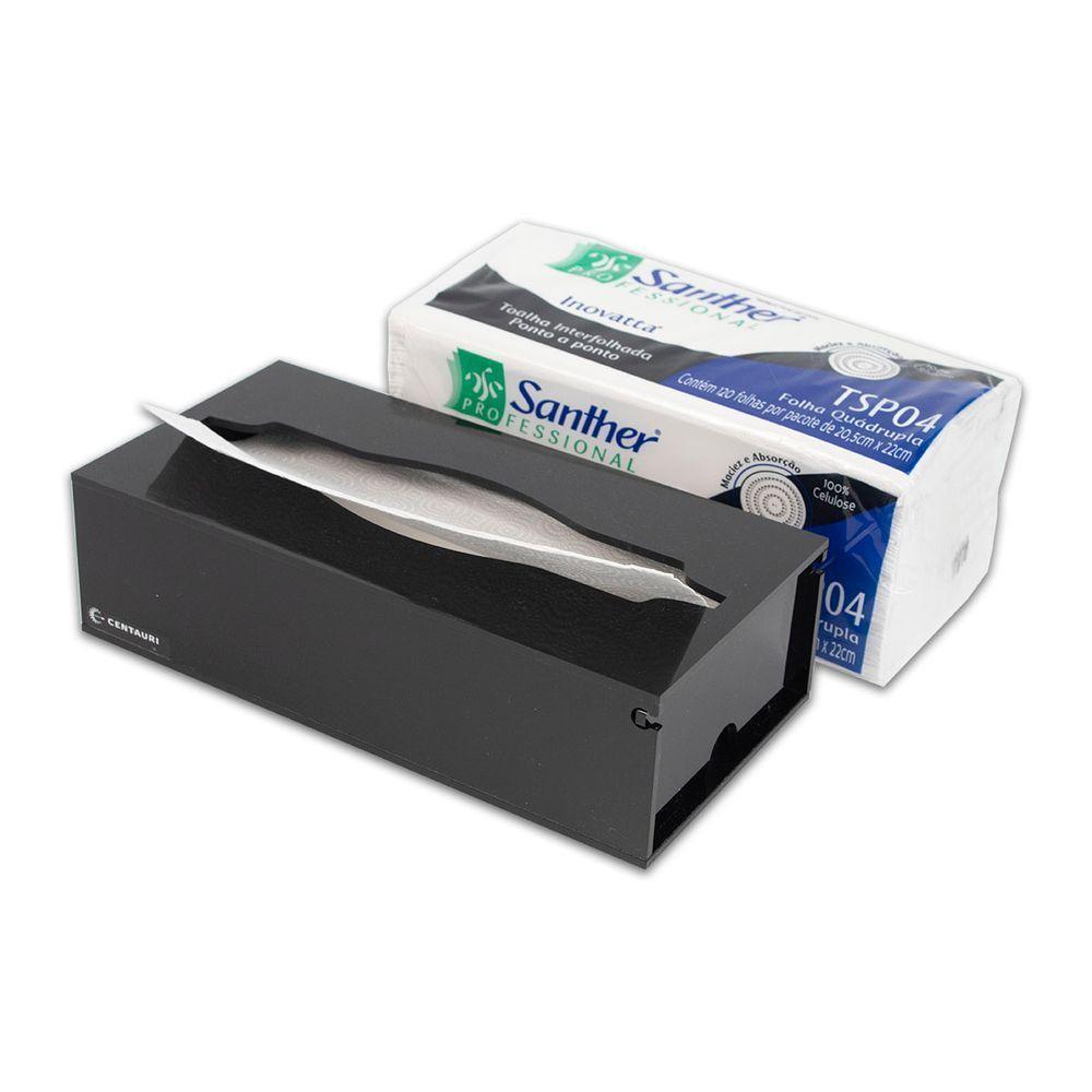 Papeleira Toalheiro Acrílico Porta Toalhas Papel Interfolha Comercial Preto - 3