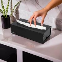 Papeleira Toalheiro Acrílico Porta Toalhas Papel Interfolha Comercial Preto - 2