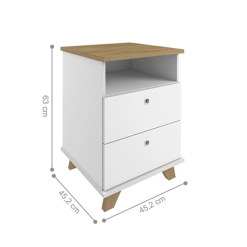 Conjunto Escrivaninha E Gaveteiro Gloucester Olmo Branco - 3