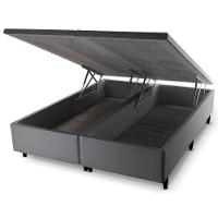Base Box Baú Queen Size Prince Sued 0,79x1,97x0,41 Cinza - 2