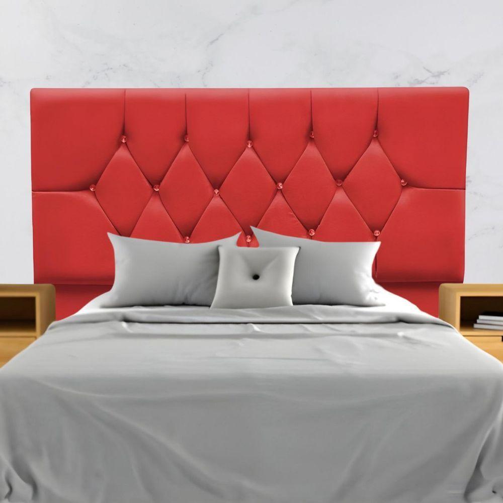 Cabeceira Estofada Cama Box King 195 Cm Suede Ayla Cor:vermelho - 2