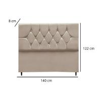 Cabeceira Estofada Cama Box Casal 140 Cm Suede Ayla Cor:bege - 3