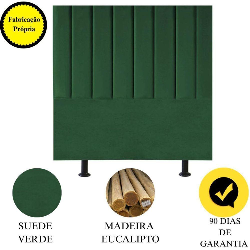 Cabeceira Cama Casal Queen Size 160 Cm Luna Suede E Frame verde - 4