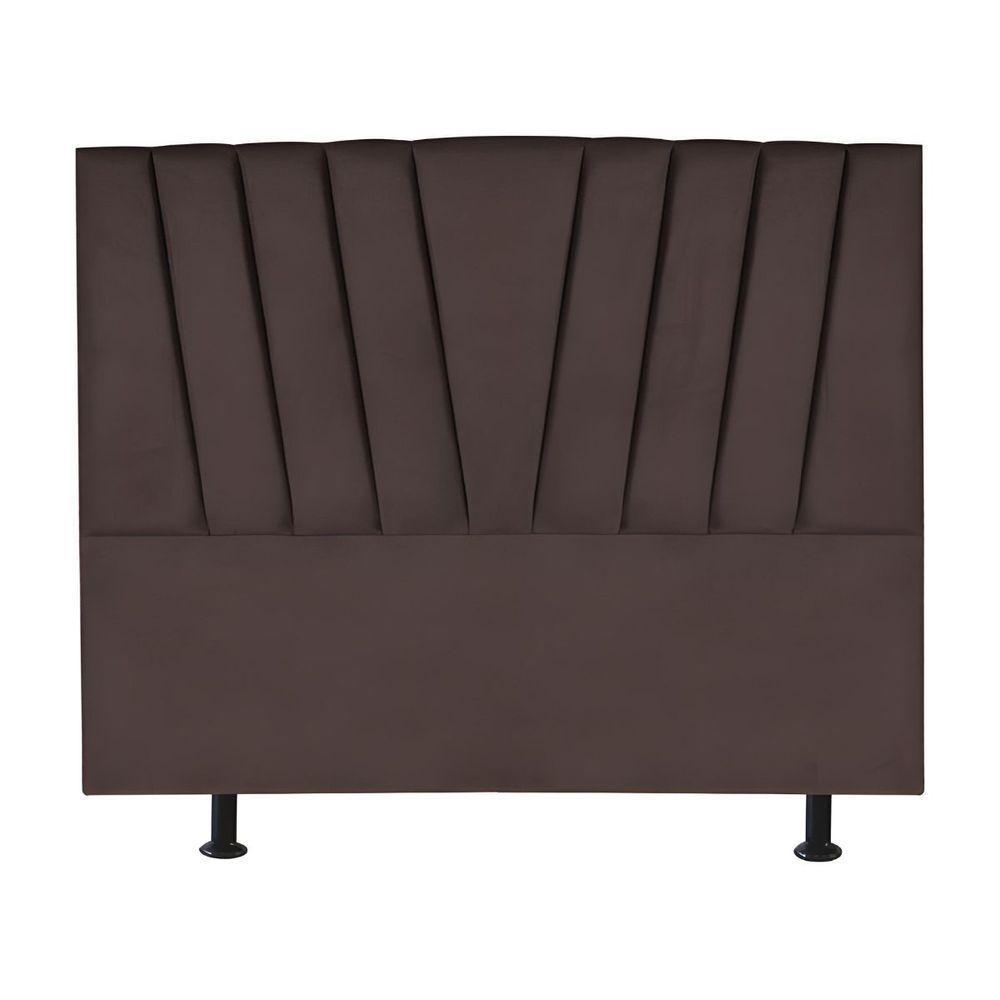 Cabeceira Estofada Cama Box King 195 Cm Louise Corino Cor:marrom - 1
