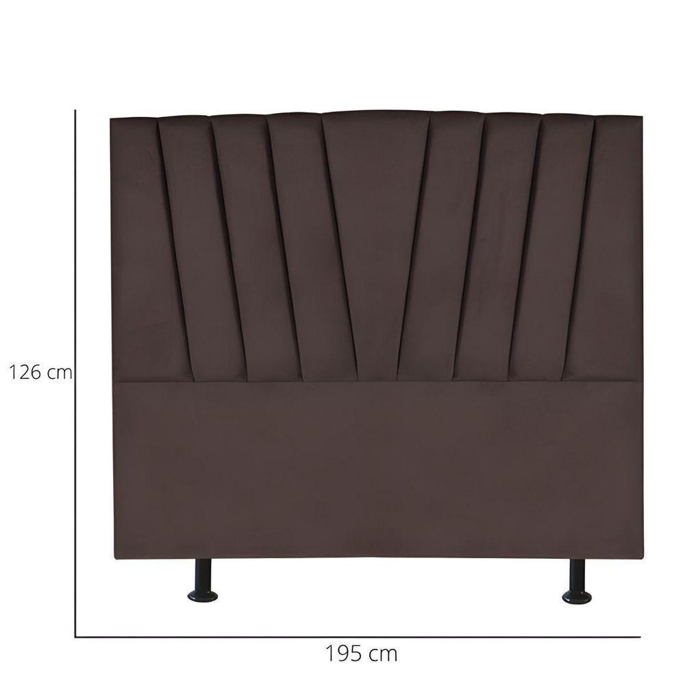 Cabeceira Estofada Cama Box King 195 Cm Louise Corino Cor:marrom - 3