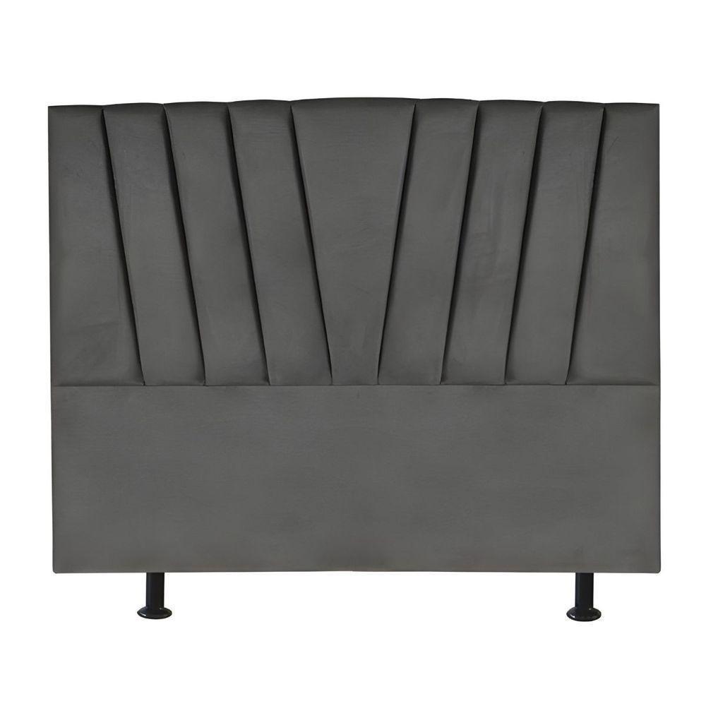 Cabeceira Estofada Cama Box King 195 Cm Louise Suede Cor:cinza - 1