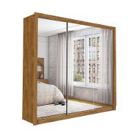 Guarda Roupa Casal Isabela Master Com Espelho 3 Portas De Correr 4 Gavetas Carioca Moveis Freijó