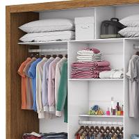 Guarda Roupa Casal Isabela Master Com Espelho 3 Portas De Correr 4 Gavetas Carioca Moveis Freijó - 8