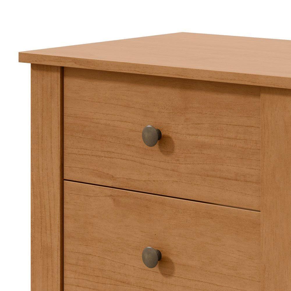 Mesa De Cabeceira Maggiore 3 Gavetas New Móveis Lopas Amendoa Clean - 3