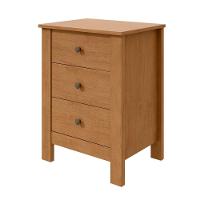 Mesa De Cabeceira Maggiore 3 Gavetas New Móveis Lopas Amendoa Clean - 2