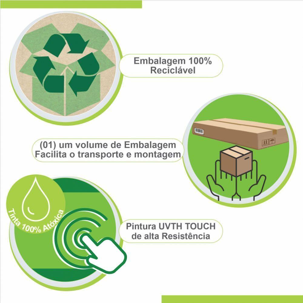 Armário De Cozinha 5 Portas 2 Gavetas Dubai Sallêto Móveis Branco - 6