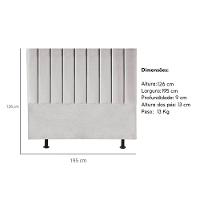 Cabeceira Estofada Cama Box King 195 Cm Lívia Suede E Frame cinza Claro - 3