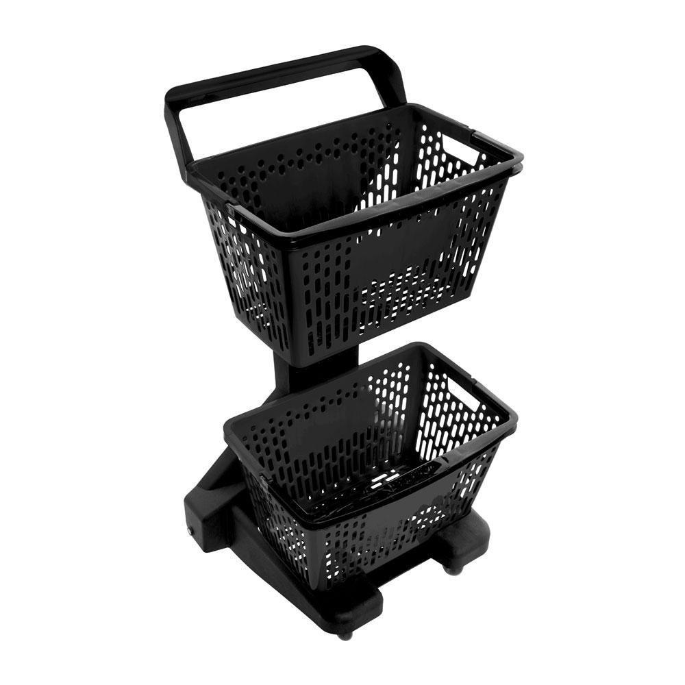 Carrinho De Compras Preto Com Cestos D-500 12kg Removíveis Preto - Dellaplast - 1