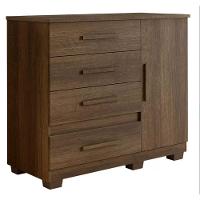 Cômoda New Florença 4 Gavetas 1 Porta Benetil Móveis - Imbuia - 2