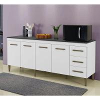 Balcão Atenas 4 Portas 3 Gavetas Kaiki Móveis - Branco - 1