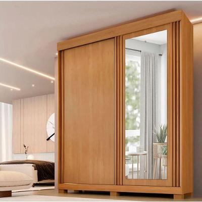 Guarda Roupa Casal Mônaco 2 Portas de Correr com Espelho Cinamomo MDF