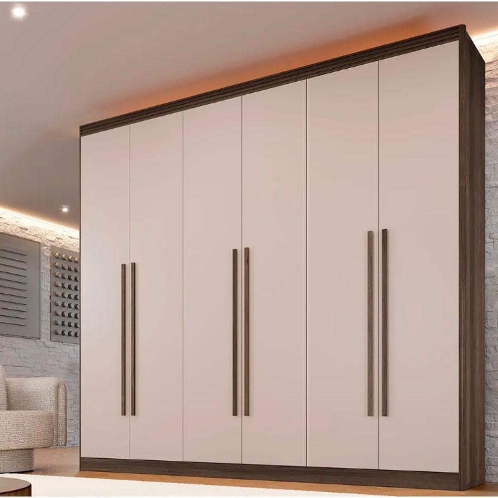 Guarda Roupa Cancun 6 Portas 100%mdf Imbuia/off - Benetil - 1