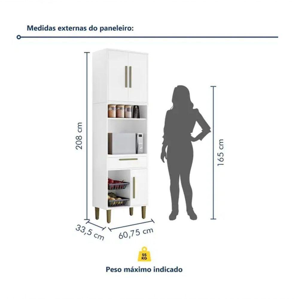 Torre Quente Lorena Com Fruteira Kaiki Móveis - Branco - 3