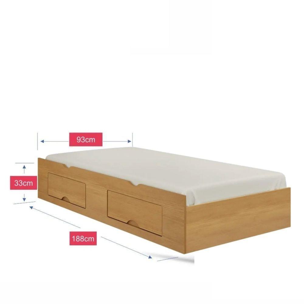 Cama Para Solteiro Milênio Com Box 2 Gavetas Plus - D' Doro Cinamomo - 2